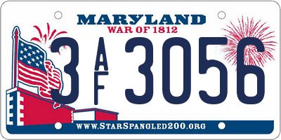 MD license plate 3AF3056
