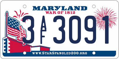 MD license plate 3AF3091