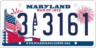 MD license plate 3AF3161