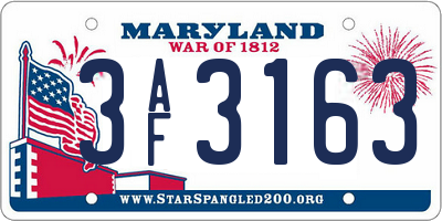 MD license plate 3AF3163