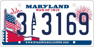MD license plate 3AF3169