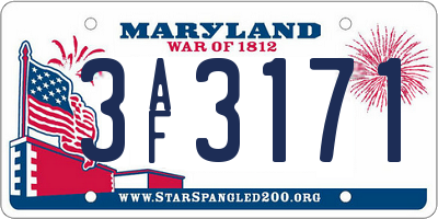MD license plate 3AF3171