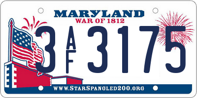 MD license plate 3AF3175