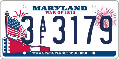 MD license plate 3AF3179