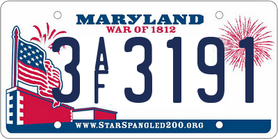 MD license plate 3AF3191