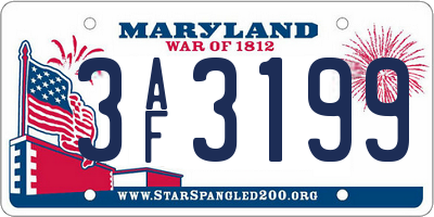 MD license plate 3AF3199