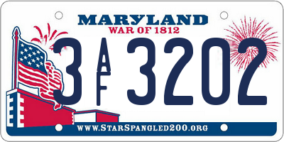 MD license plate 3AF3202