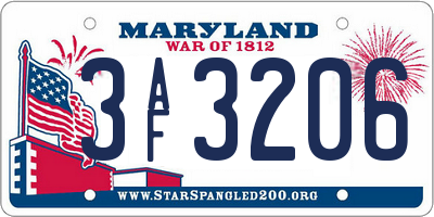 MD license plate 3AF3206