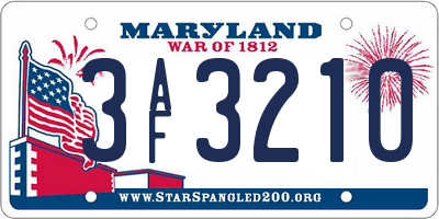 MD license plate 3AF3210
