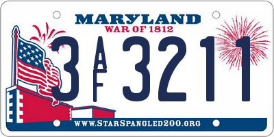 MD license plate 3AF3211