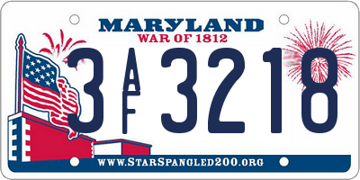 MD license plate 3AF3218