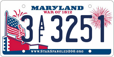 MD license plate 3AF3251