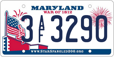 MD license plate 3AF3290