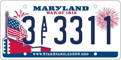 MD license plate 3AF3311