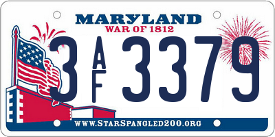 MD license plate 3AF3379