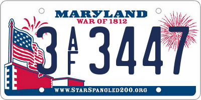 MD license plate 3AF3447
