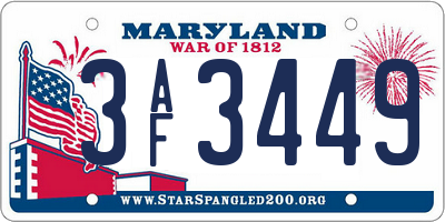 MD license plate 3AF3449