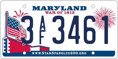 MD license plate 3AF3461