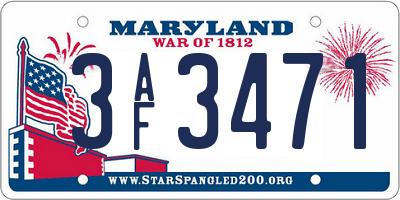 MD license plate 3AF3471
