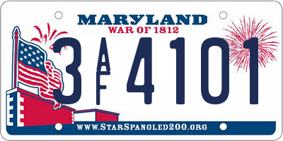 MD license plate 3AF4101