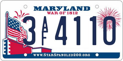 MD license plate 3AF4110