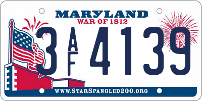 MD license plate 3AF4139