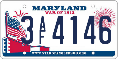 MD license plate 3AF4146