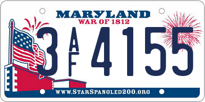 MD license plate 3AF4155