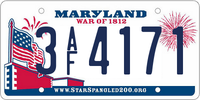 MD license plate 3AF4171