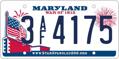 MD license plate 3AF4175