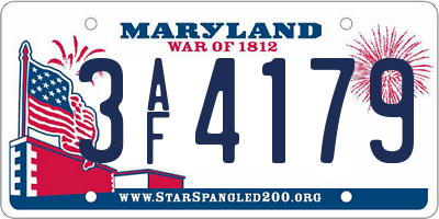 MD license plate 3AF4179