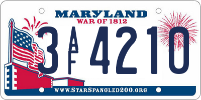MD license plate 3AF4210