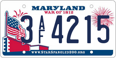 MD license plate 3AF4215