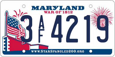 MD license plate 3AF4219