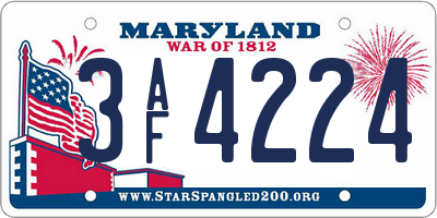 MD license plate 3AF4224
