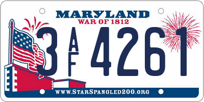 MD license plate 3AF4261