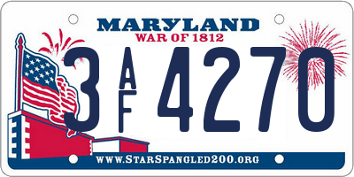 MD license plate 3AF4270