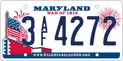 MD license plate 3AF4272
