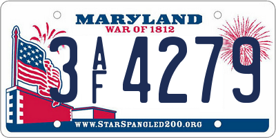 MD license plate 3AF4279