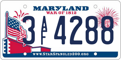 MD license plate 3AF4288