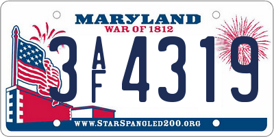 MD license plate 3AF4319