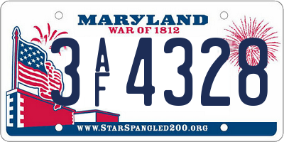 MD license plate 3AF4328