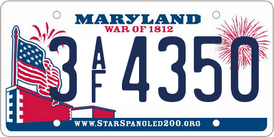 MD license plate 3AF4350