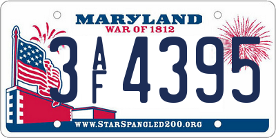 MD license plate 3AF4395