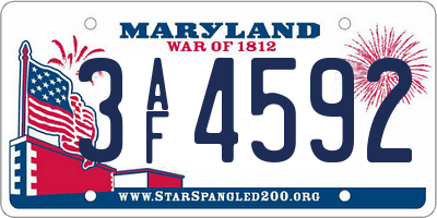 MD license plate 3AF4592