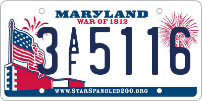 MD license plate 3AF5116