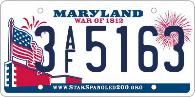 MD license plate 3AF5163