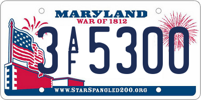 MD license plate 3AF5300