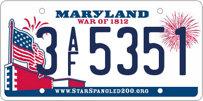 MD license plate 3AF5351