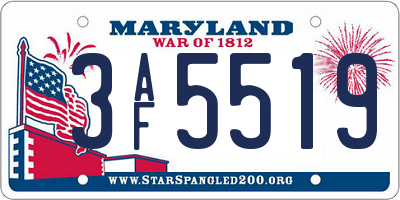 MD license plate 3AF5519